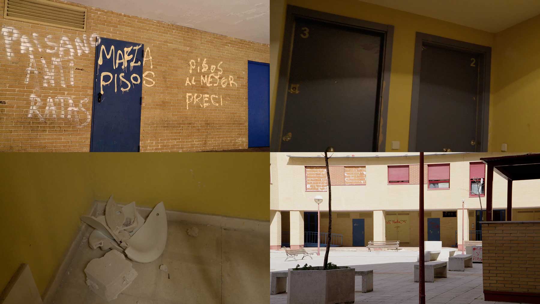 Imágenes del estado de un edificio okupado en Parla.