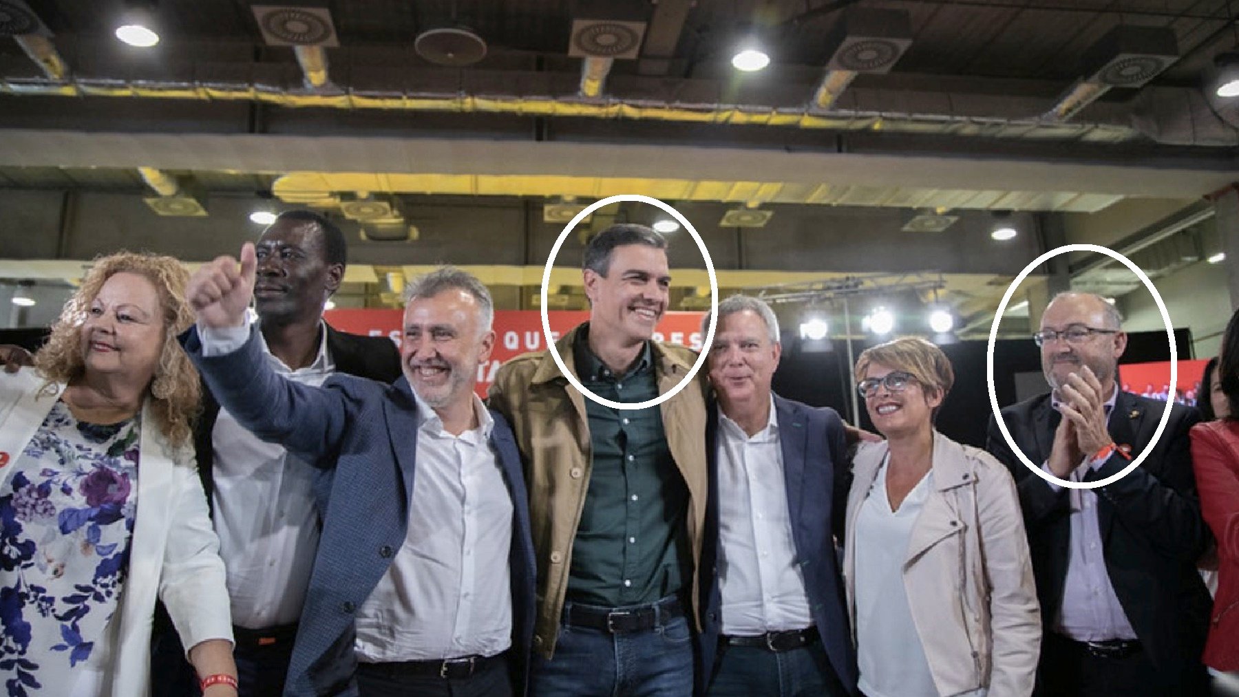 Pedro Sánchez y Juan Bernardo Fuentes Curbelo, el ‘Tito Berni’.