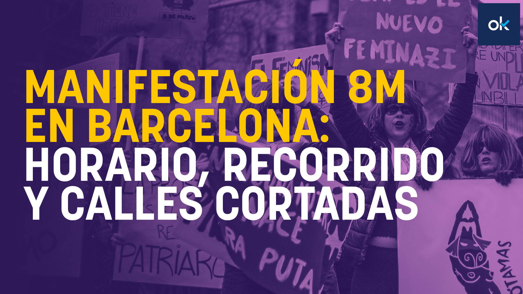 Manifestación por el 8M en Barcelona