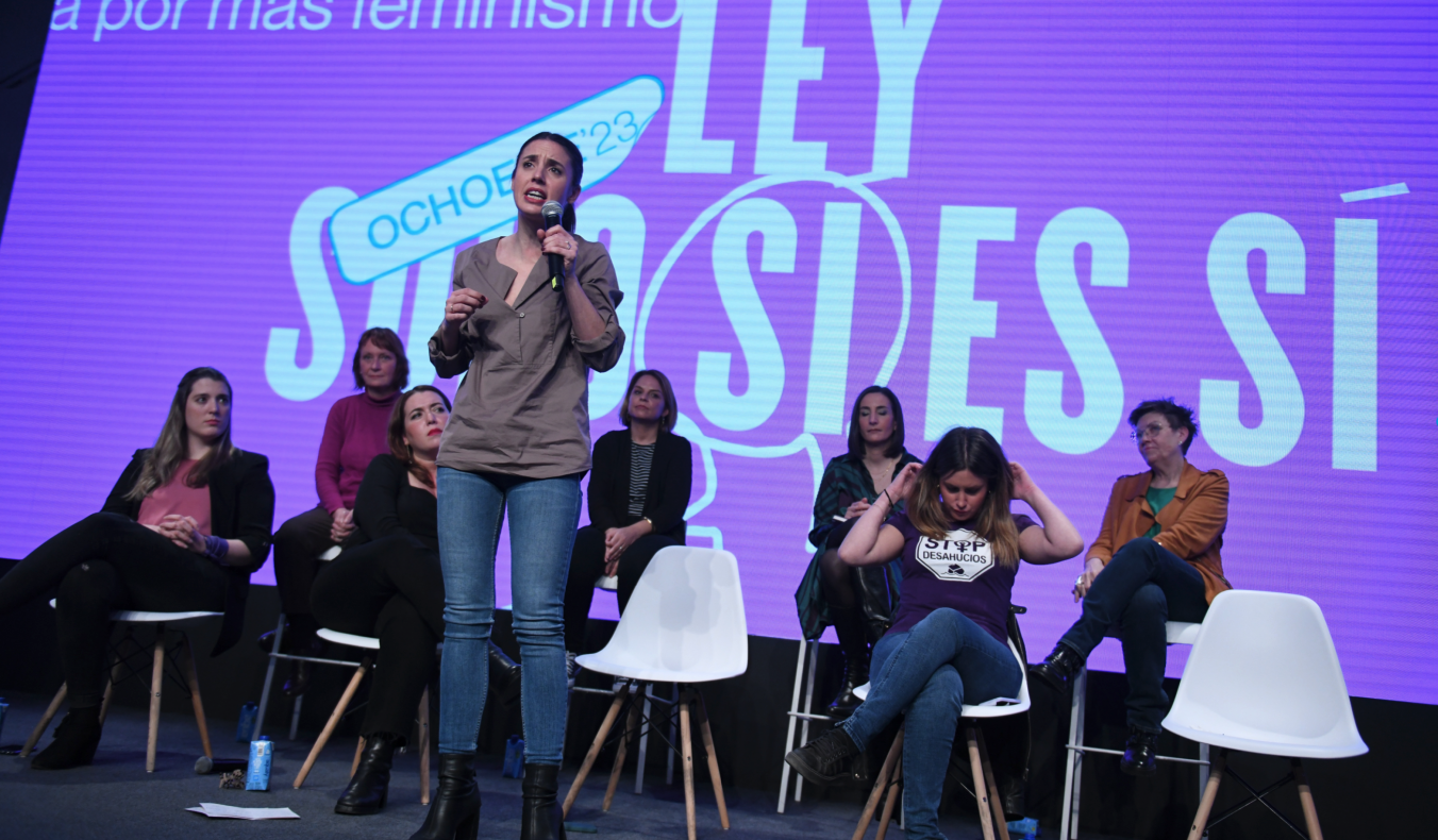 La ministra de Igualdad, Irene Montero, en un acto de Podemos