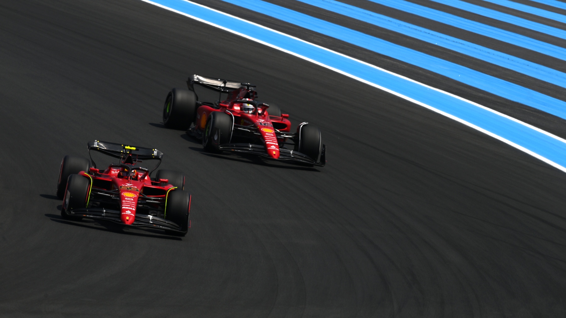Leclerc y Sainz en los libres del Gran Premio de Francia 2022. (Getty)
