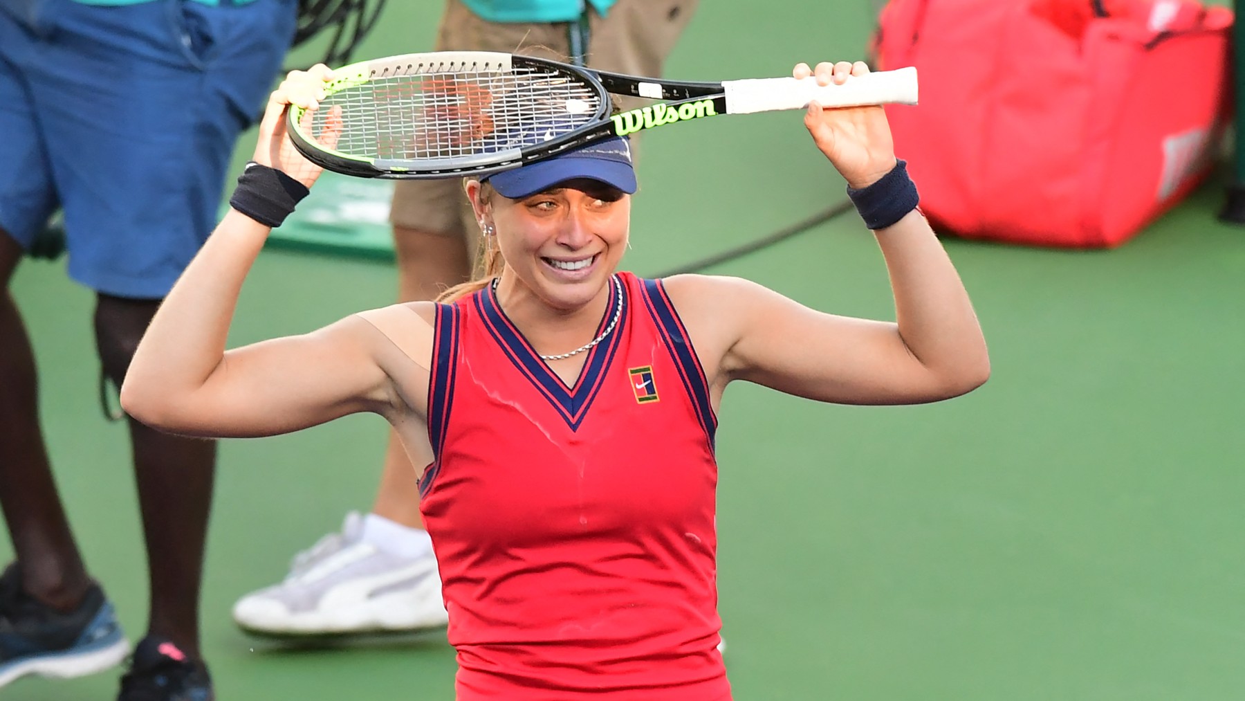 Paula Badosa, tras lograr el gran triunfo de su carrera en Indian Wells. (AFP)