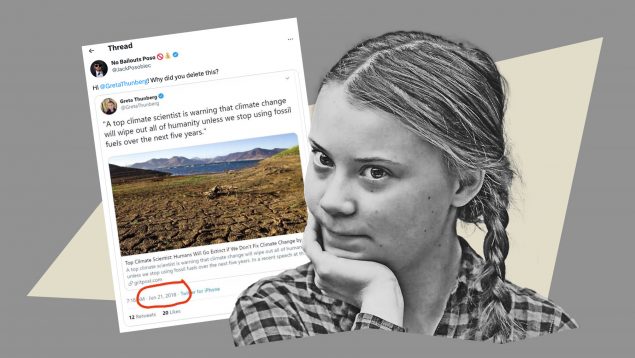 La ‘ecojeta’ Greta Thunberg borra un tuit de 2018 donde predecía «el fin de la humanidad para 2023»