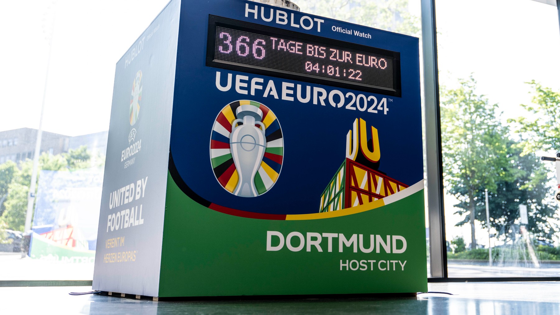 Reloj con la cuenta atrás para la Eurocopa 2024. (Getty)