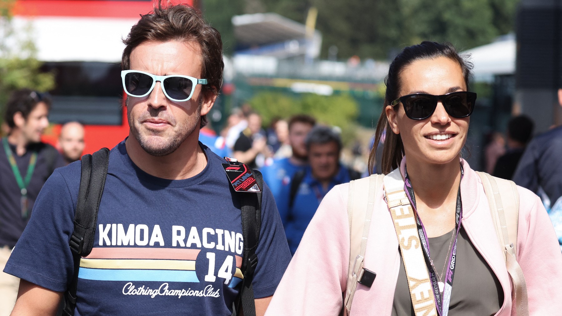 Fernando Alonso y Andrea Schlager. (Getty)