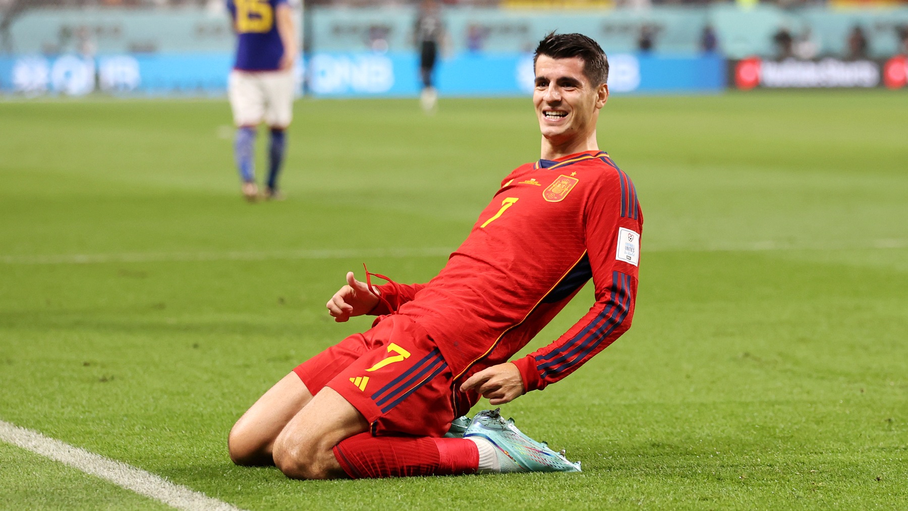 Álvaro Morata celebra un gol con la selección. (Getty)