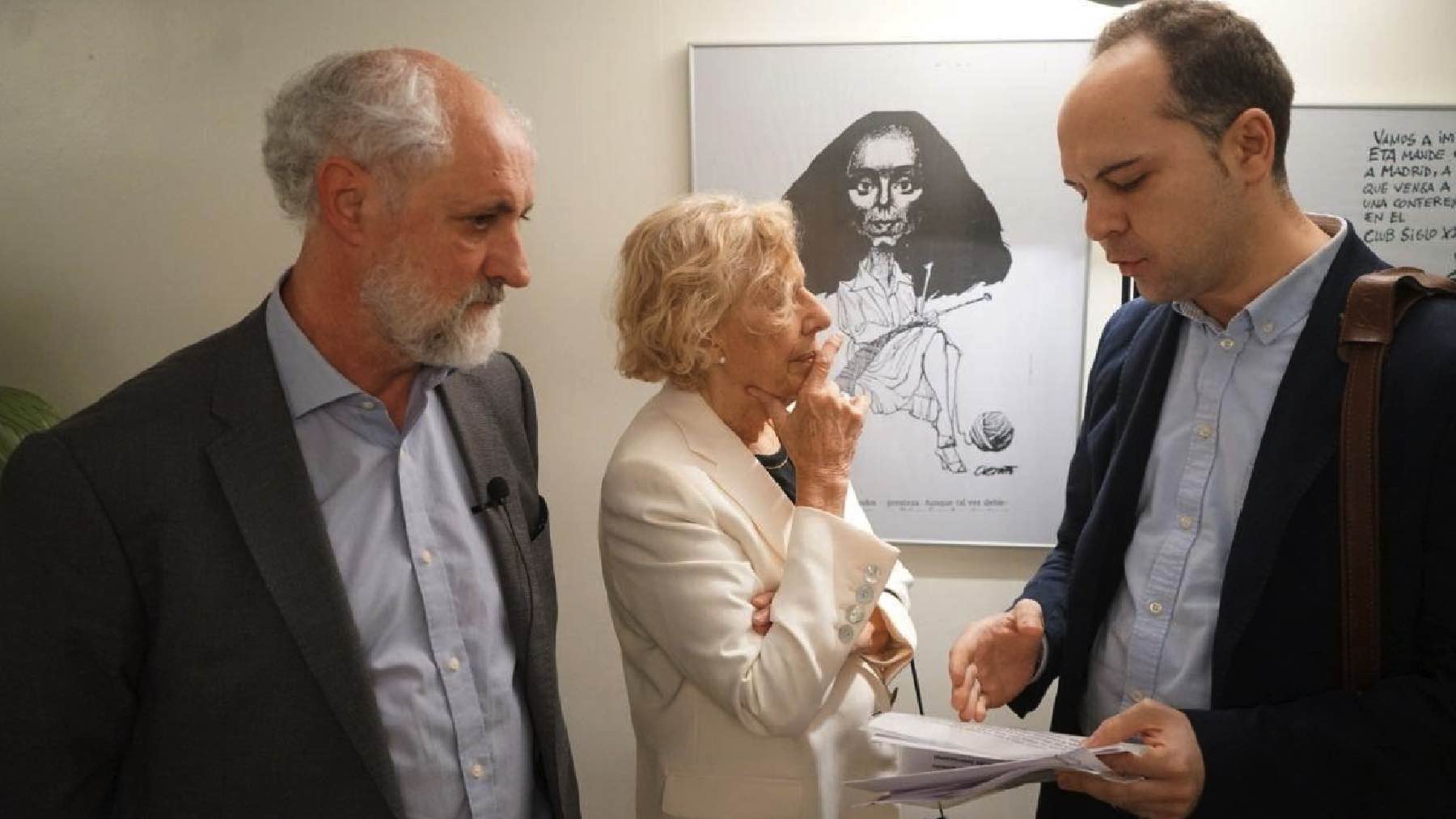 Manuela Carmena este jueves con Luis Cueto.