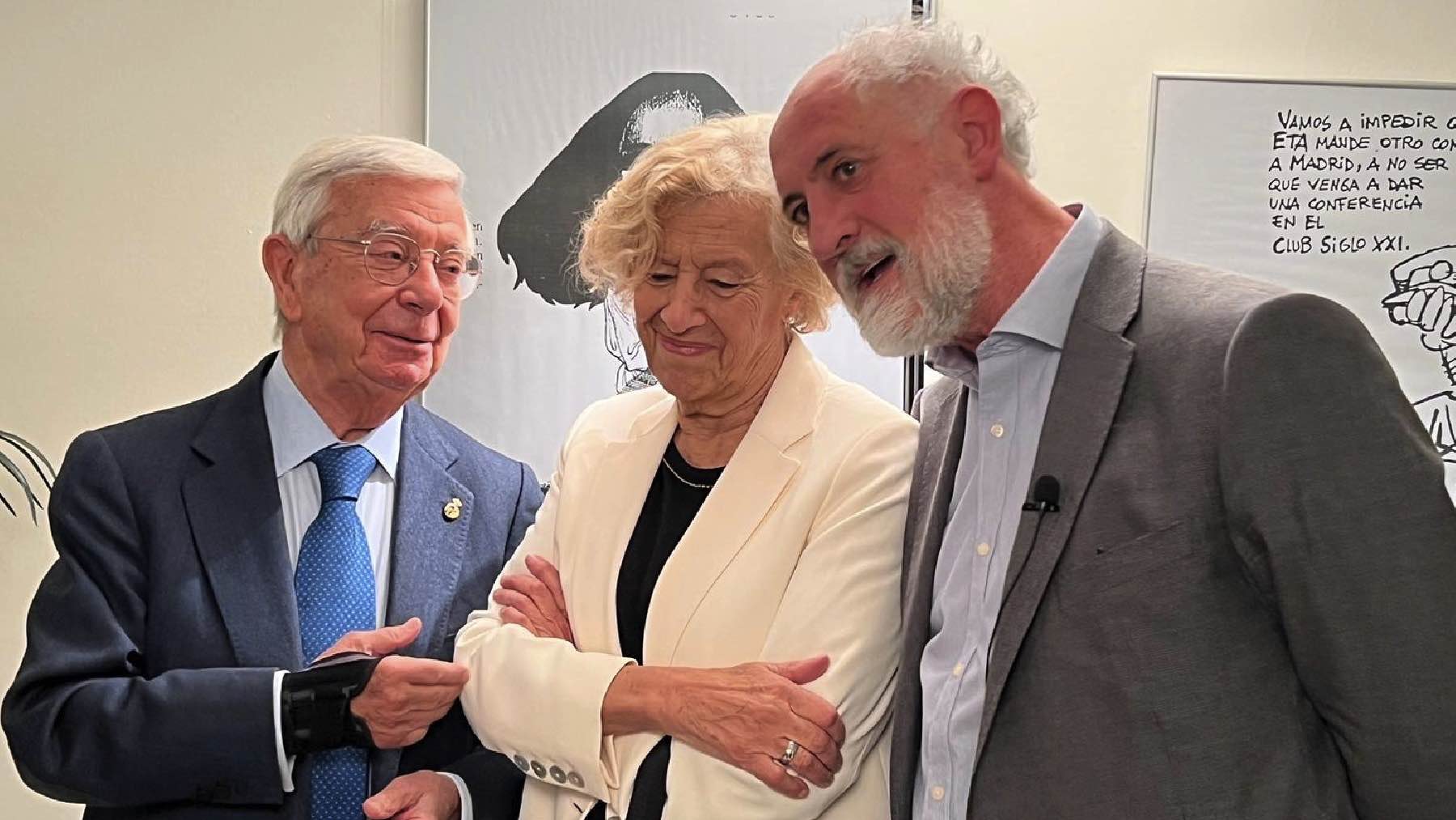 Manuela Carmena este jueves con Luis Cueto.