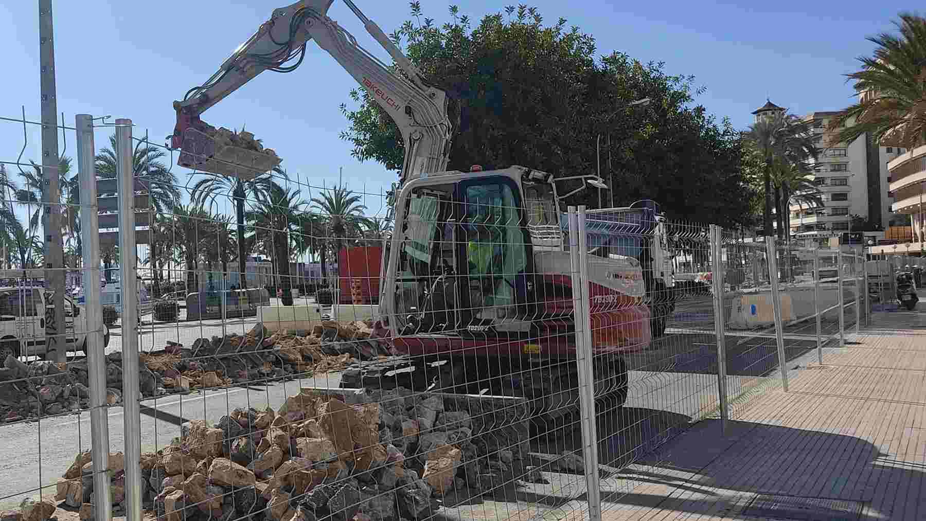 Obras en el Paseo Marítimo de Palma.