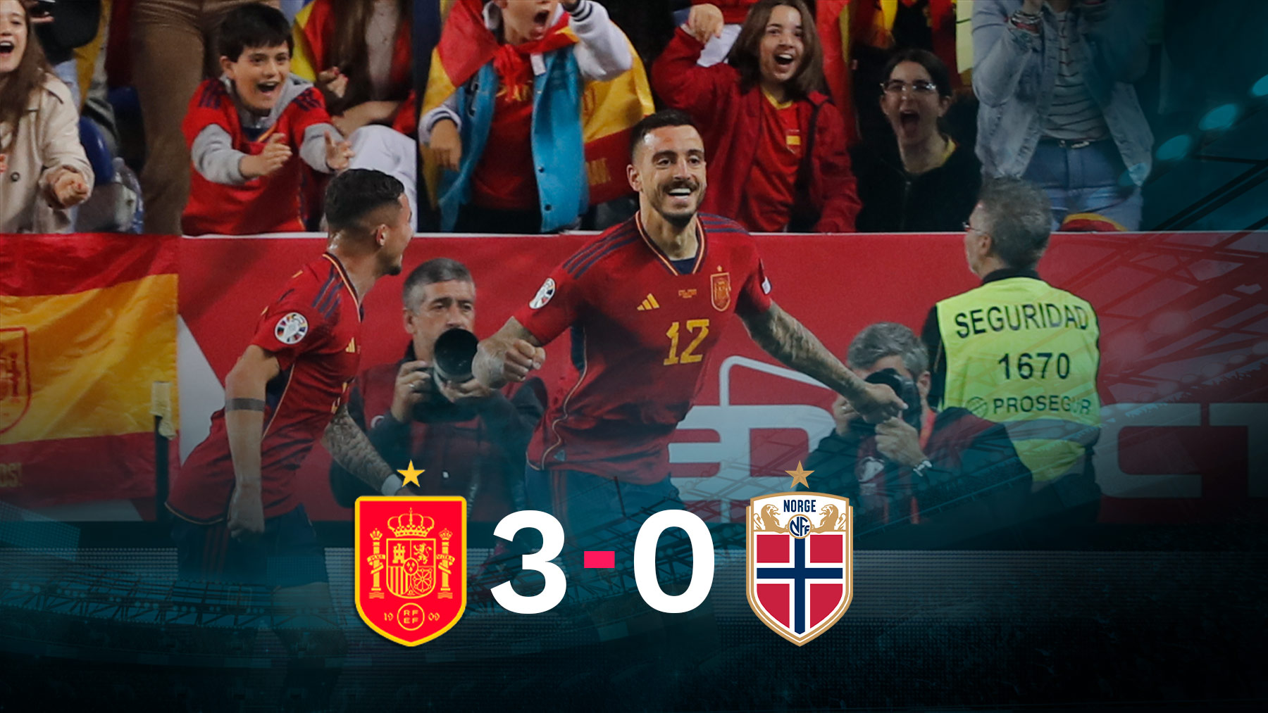 España derrotó 3-0 a Noruega con doblete de Joselu.