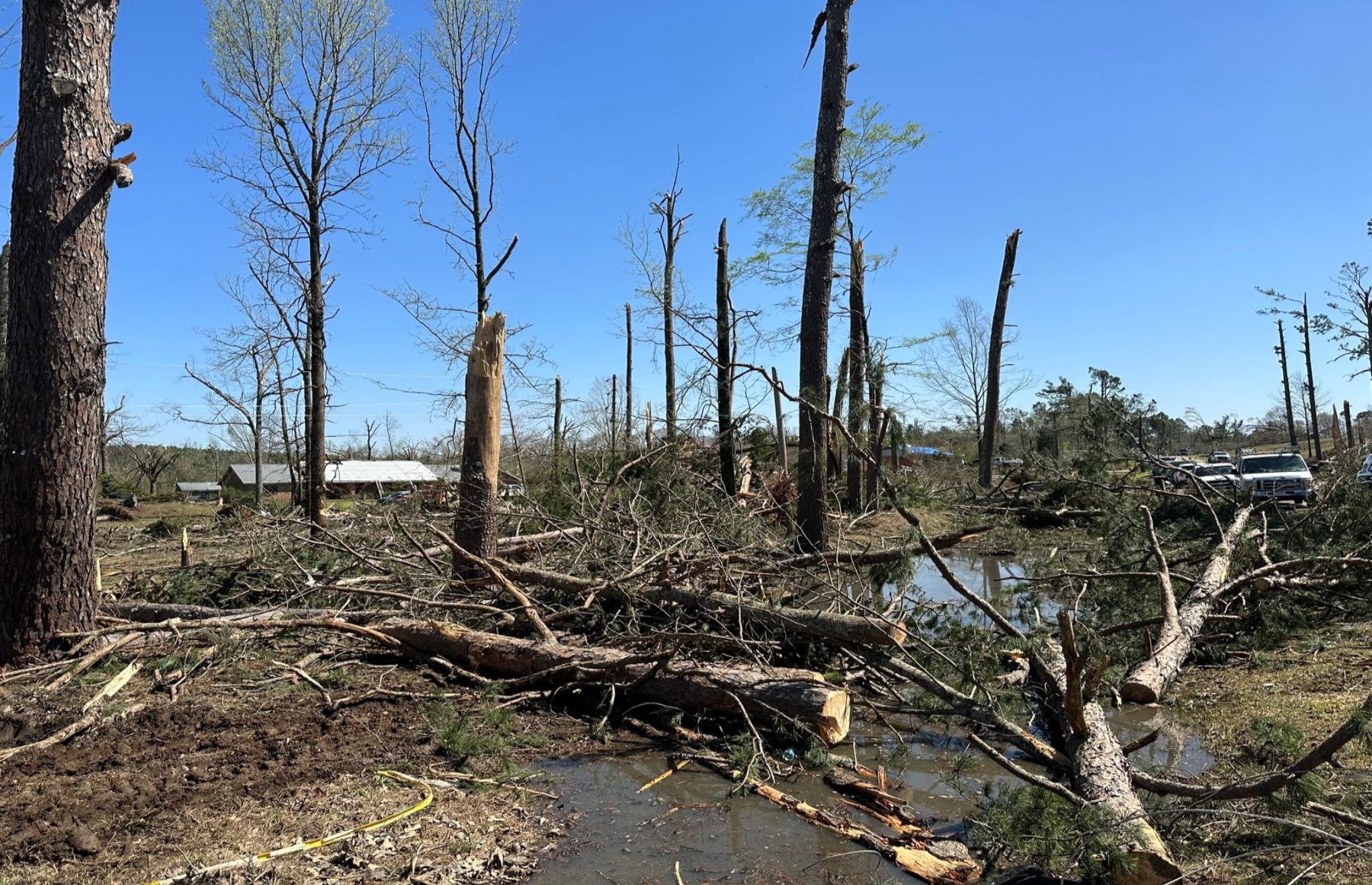 Misisipi tras el paso de los tornados.