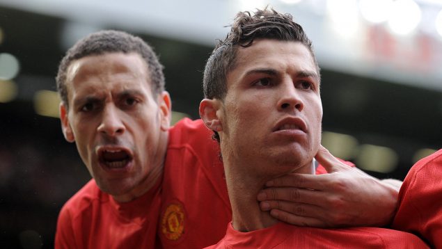 Ferdinand y Ronaldo en el Manchester United