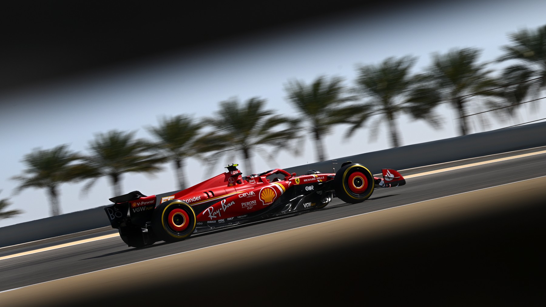 Un Ferrari, en los test de pretemporada. (Getty)