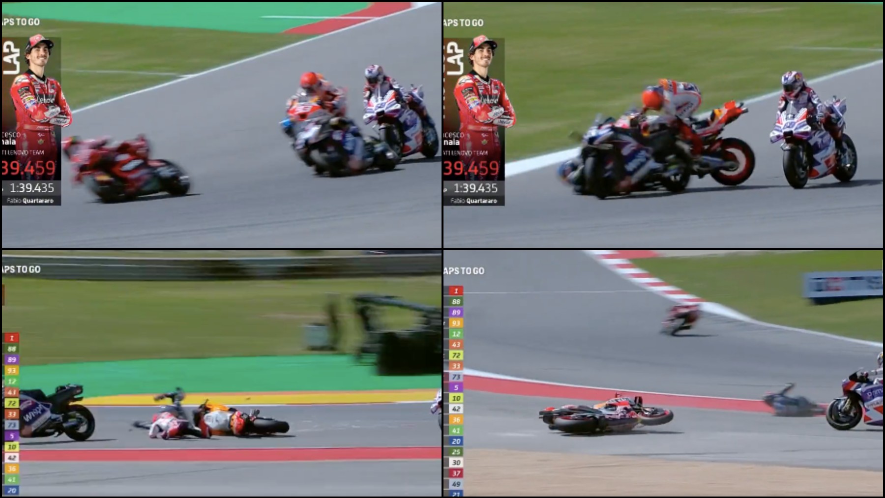 El accidente de Márquez en MotoGP. (DAZN)