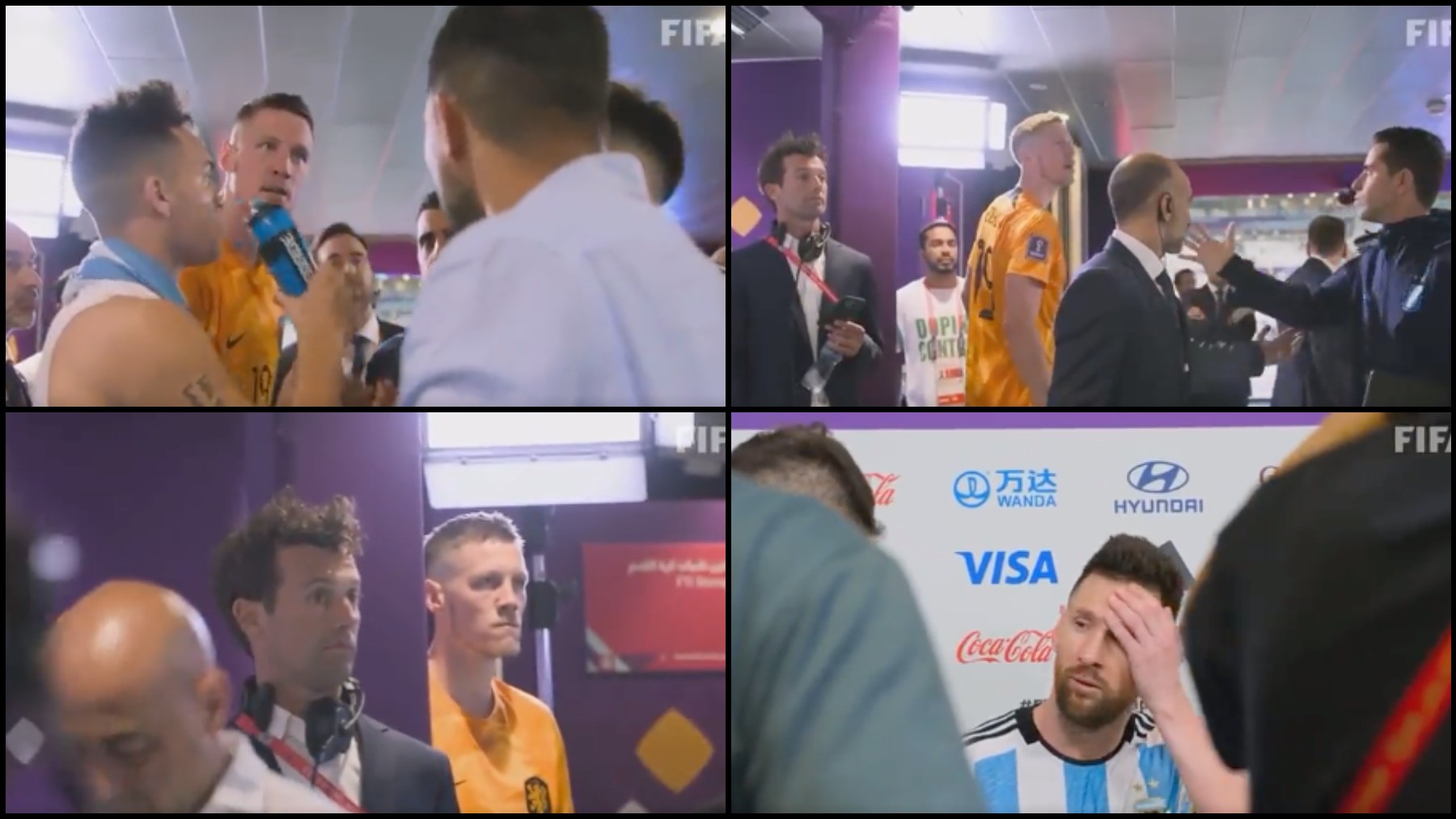 Todo lo que pasó en el túnel de vestuarios tras el Argentina-Holanda. (FIFA)