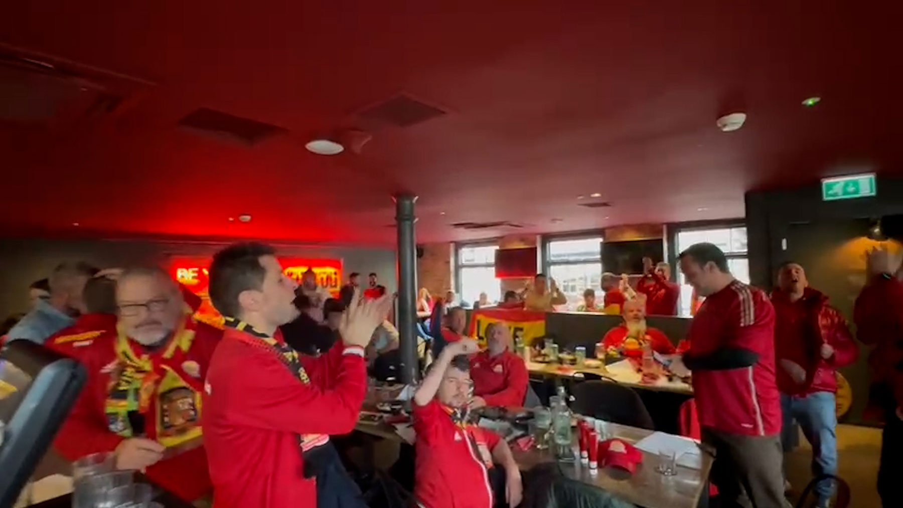 La afición española en Glasgow.