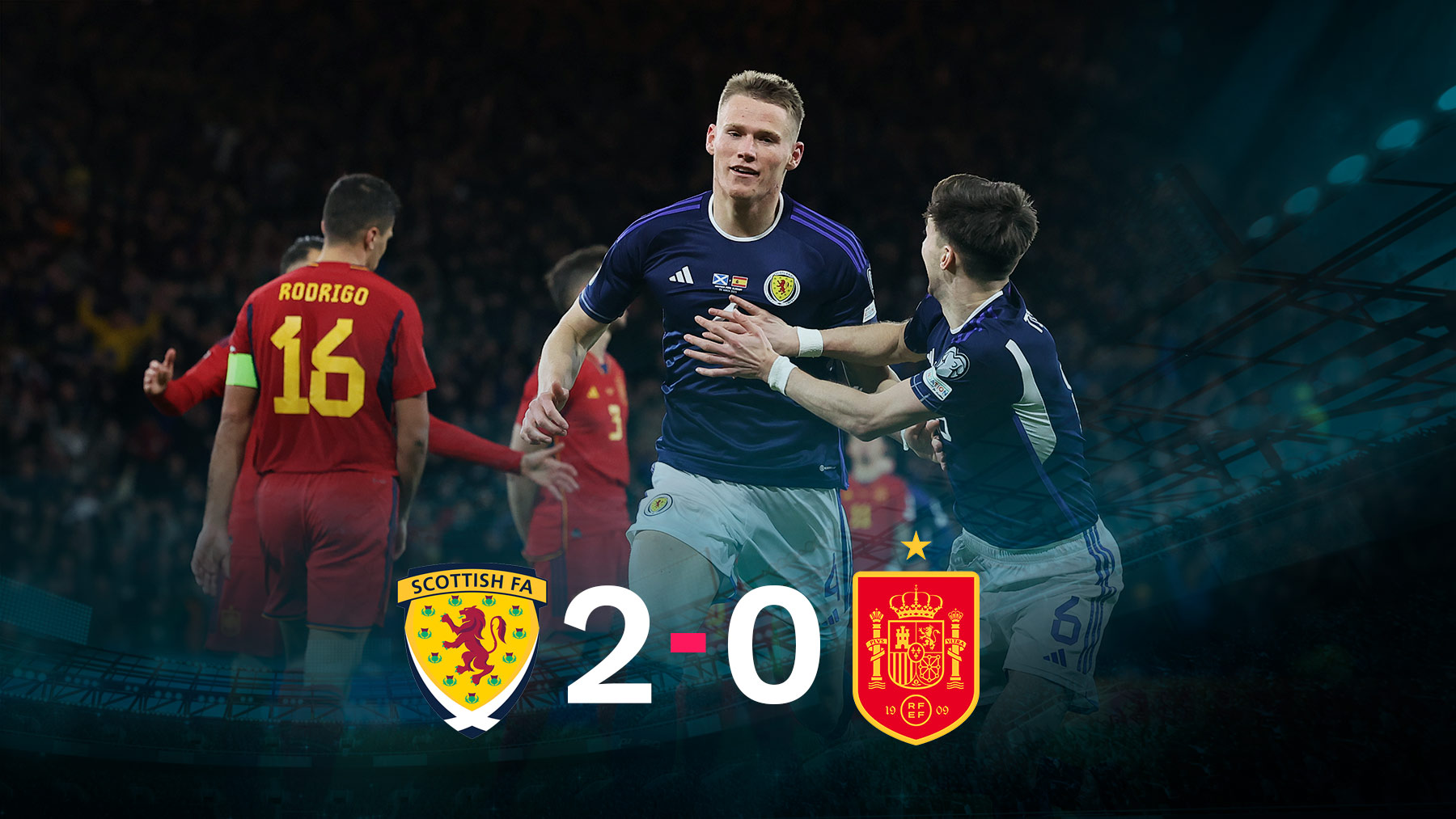 España cayó 2-0 en Escocia en un partido infame de la selección española.