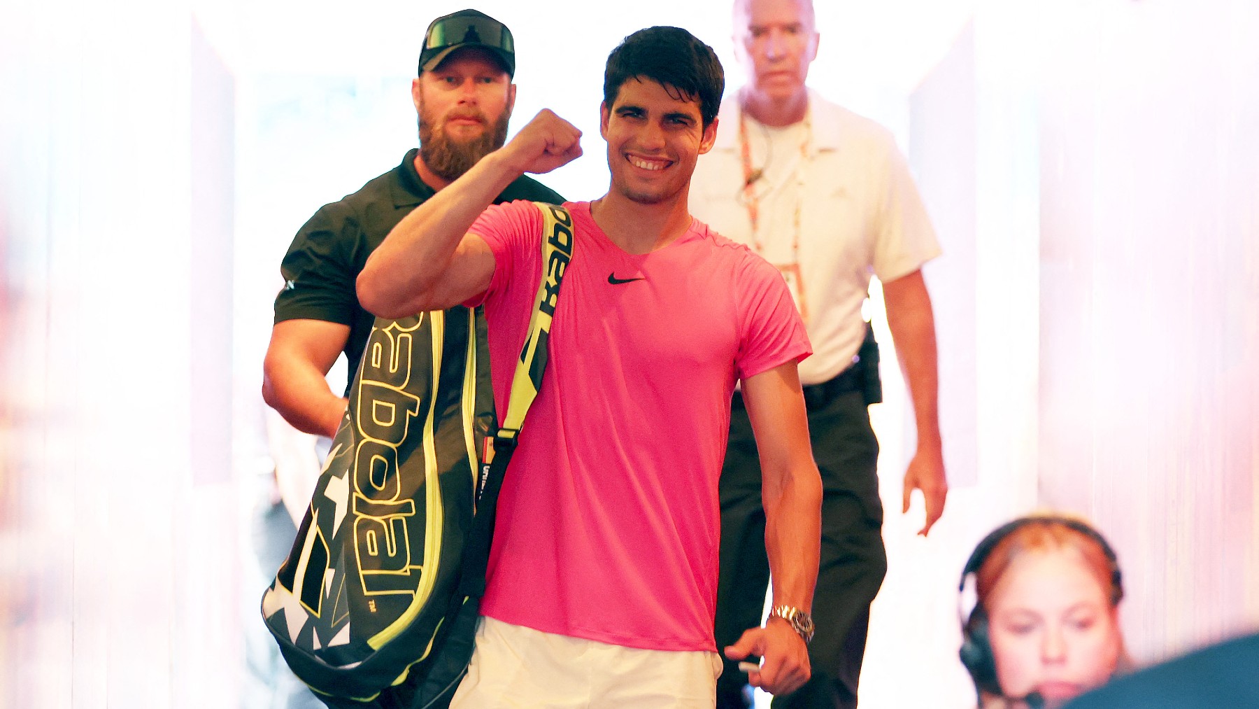Carlos Alcaraz, tras una victoria en el Masters 1000 de Miami. (AFP)
