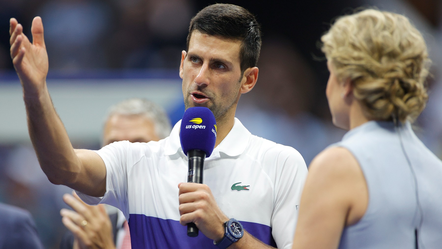 Novak Djokovic, tras perder la final del US Open 2021 ante Medvedev. (Getty)