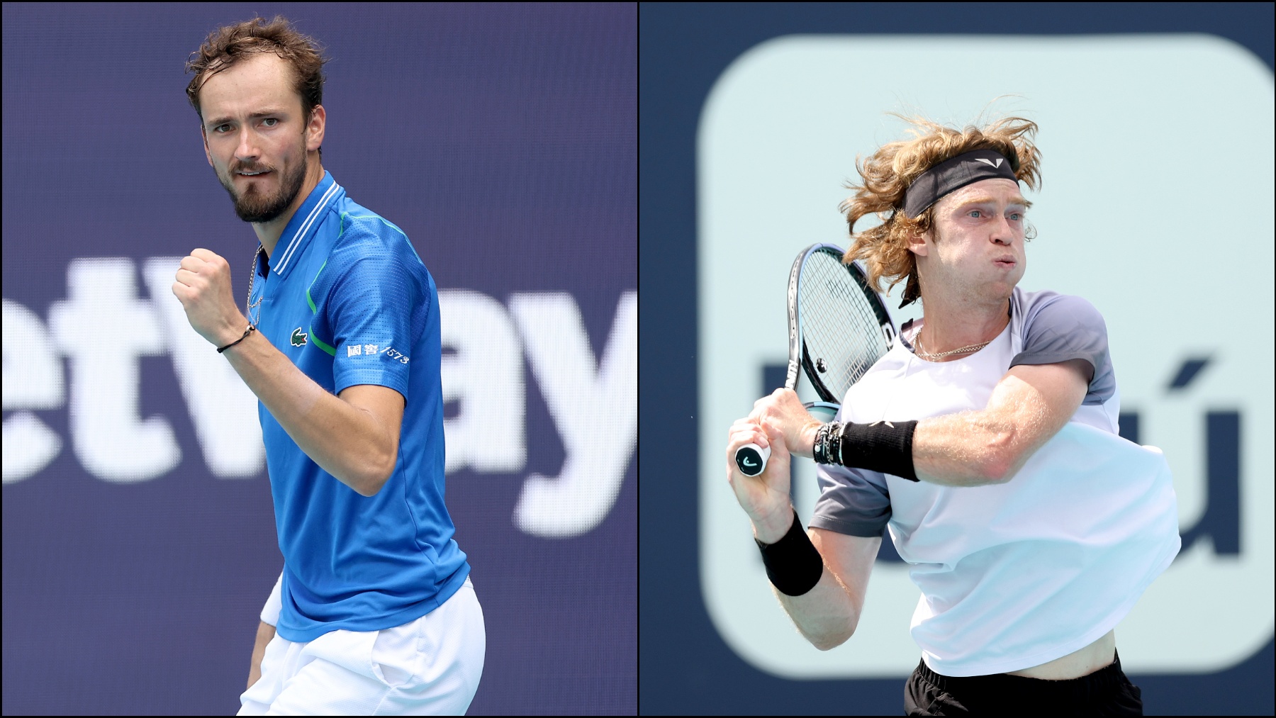 Medvedev y Rublev, tenistas de la ATP. (Getty)