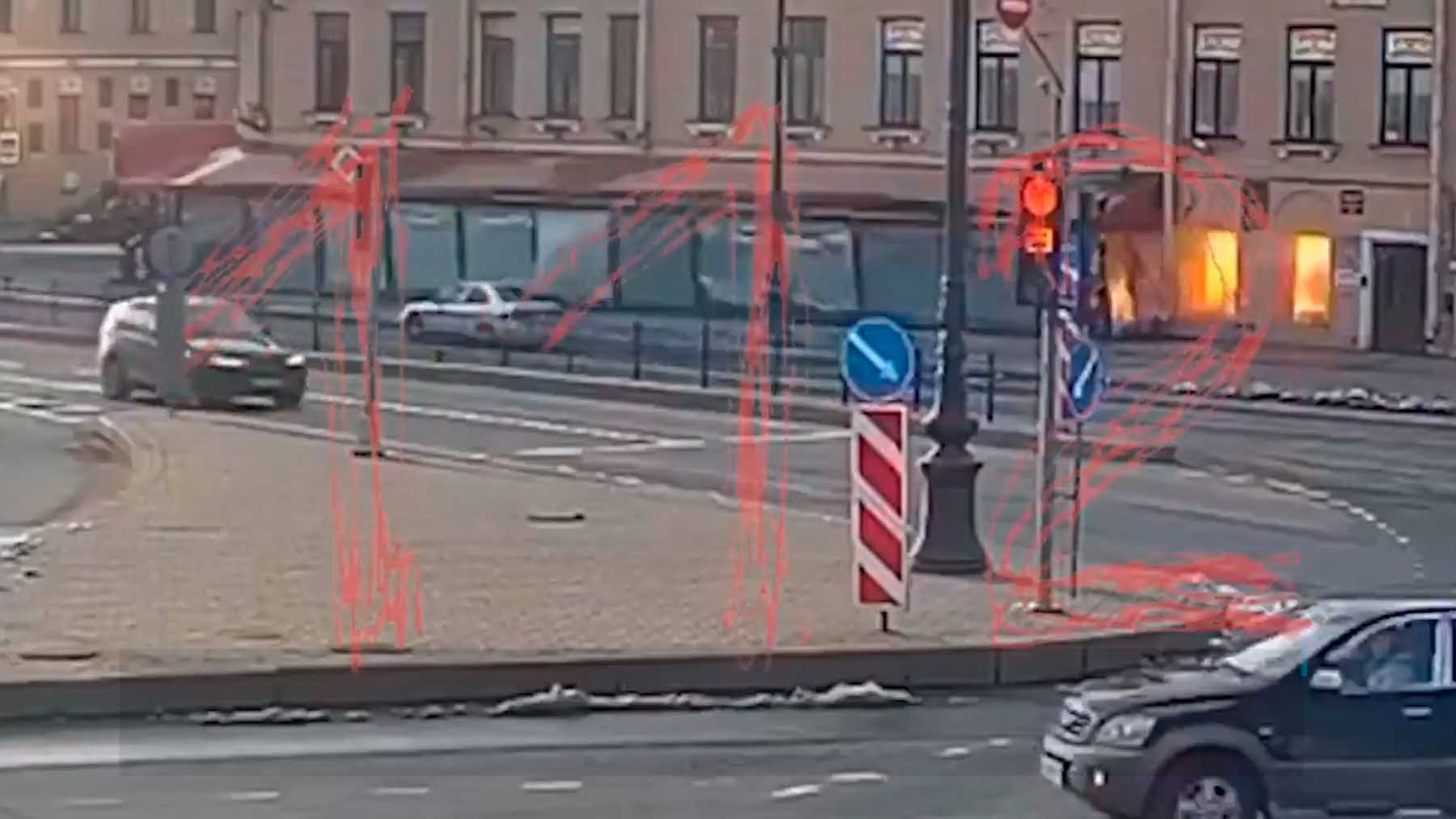 Escena del atentado en San Petersburgo