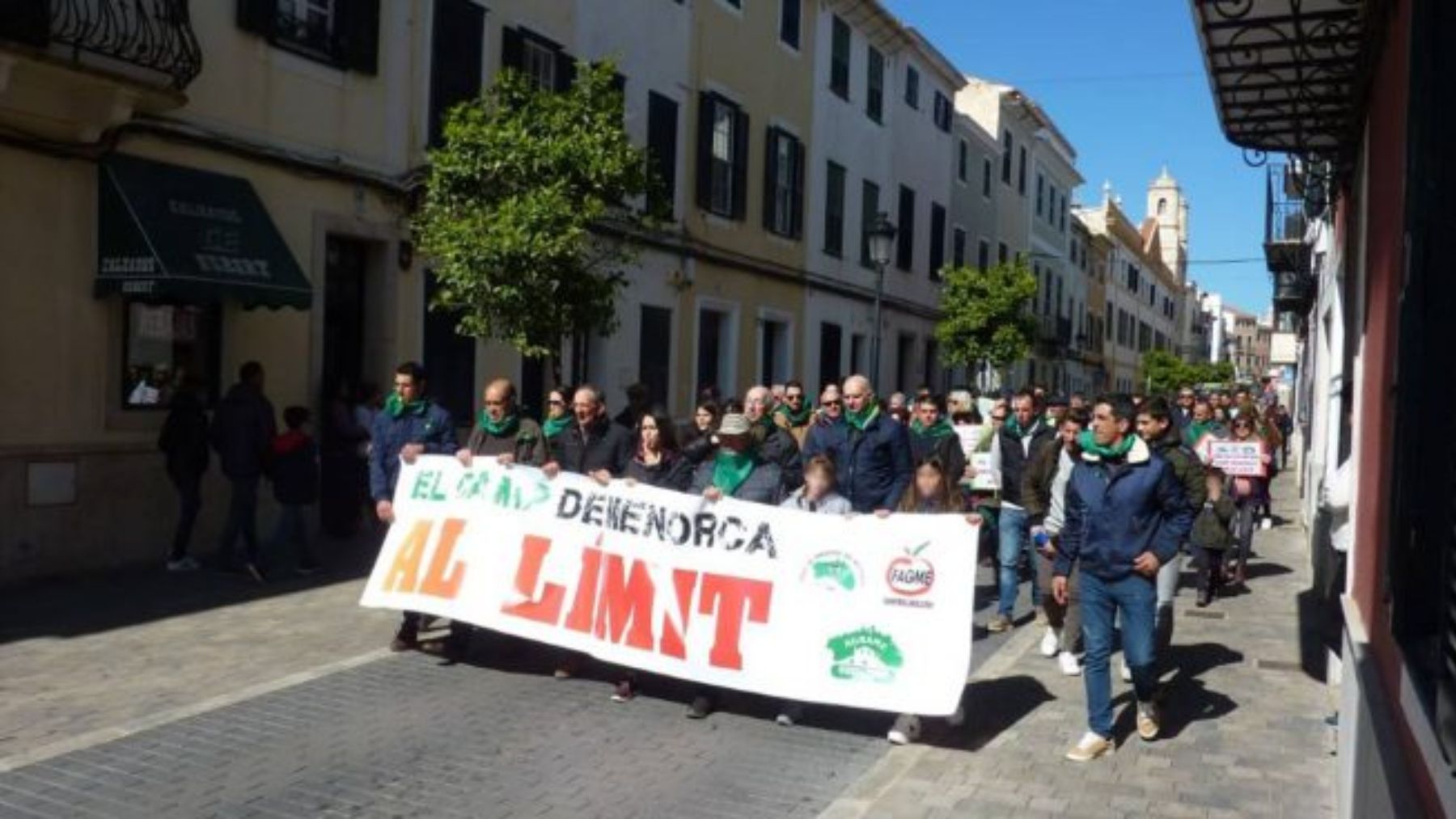 Una protesta de ganaderos de Menorca celebrada en Mahón.