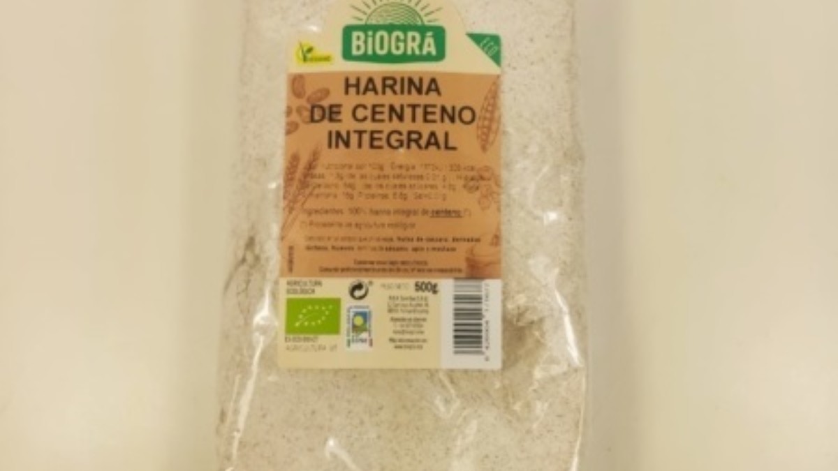 Lote de harina de centeno integral retirado por consumo