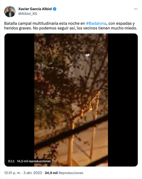 El tweet de Xavier García Albiol