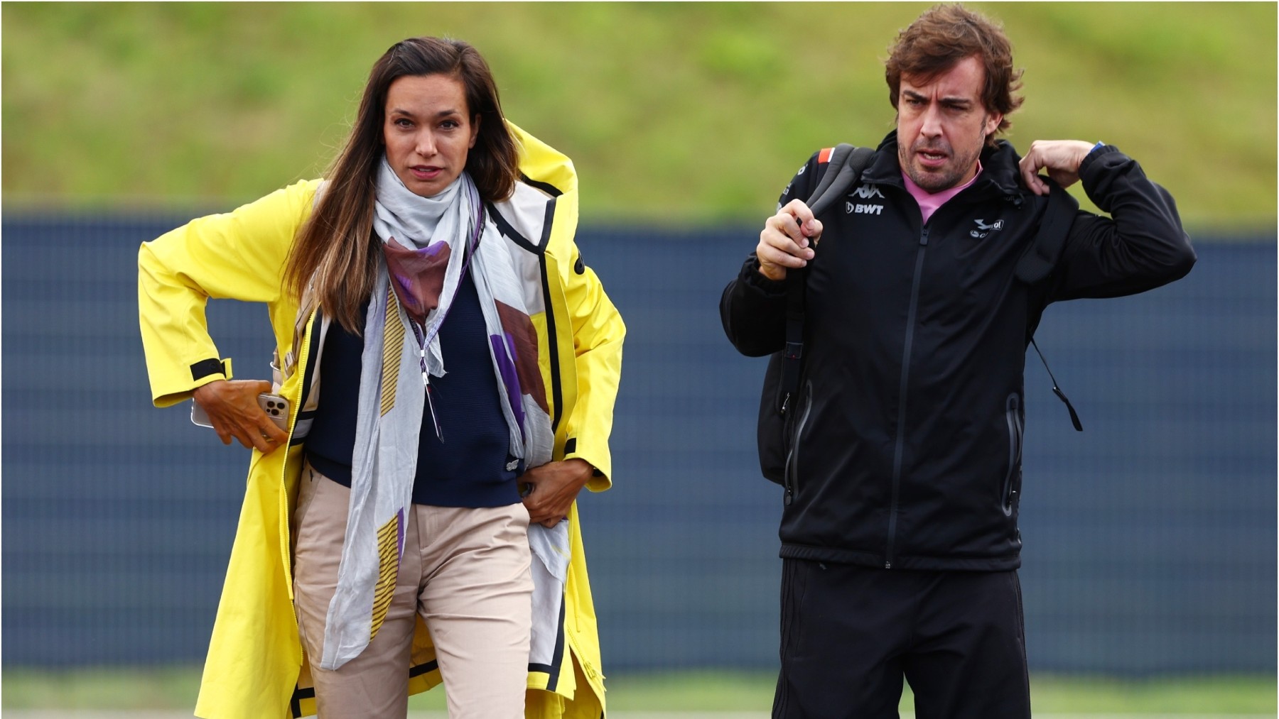 Fernando Alonso y su ex novia, Andrea Schlager. (Getty)