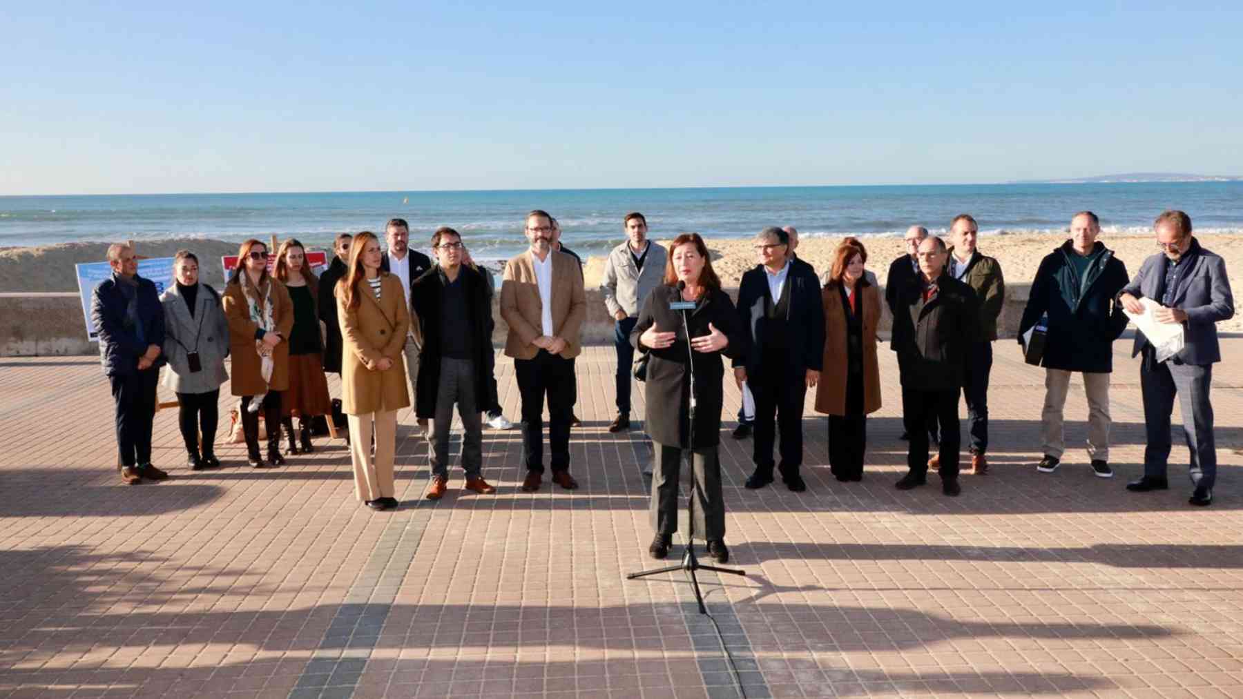 La presidenta del Govern, Francina Armengol, en la presentación del proyecto en Playa de Palma.