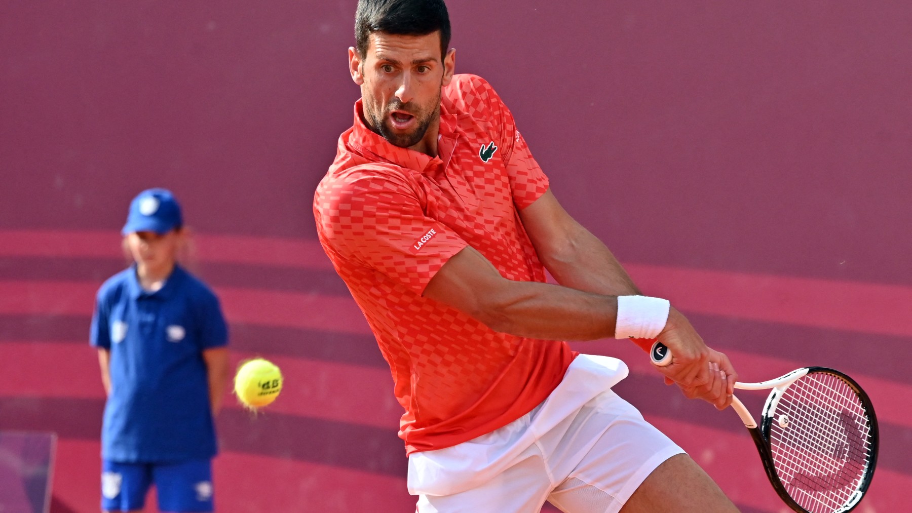 Novak Djokovic durante su partido contra Lajovic en Banja Luka. (AFP)