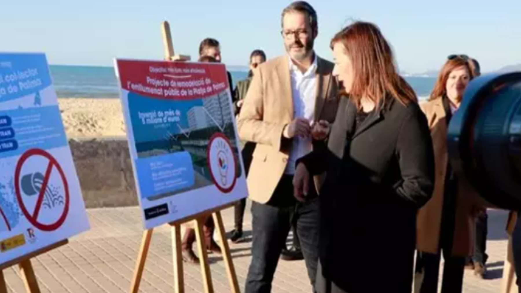 El alcalde socialista Hila, y la presidenta Armengol, en la presentación de los dos proyectos para Playa de Palma.