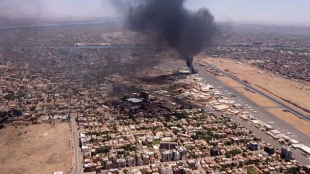 Vista aérea de Jartum en los enfrentamientos militares en Sudán (Foto: AFP).