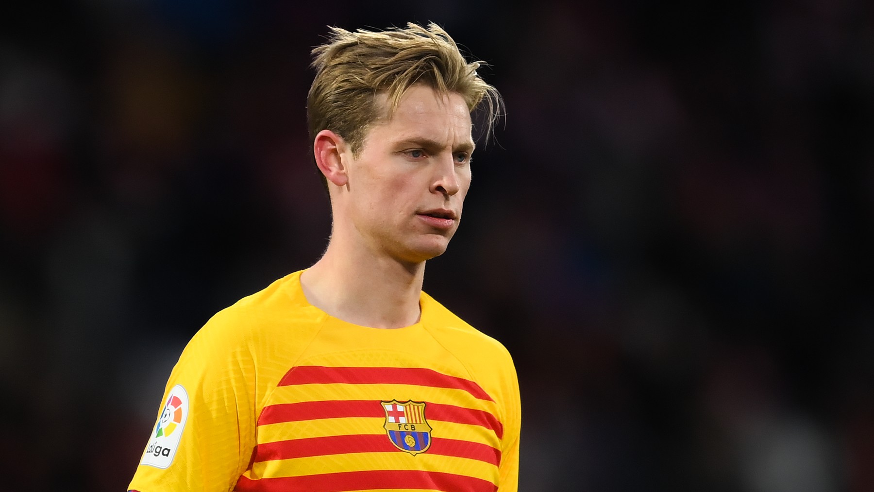 Frenkie de Jong, durante un partido del Barcelona. (Getty)