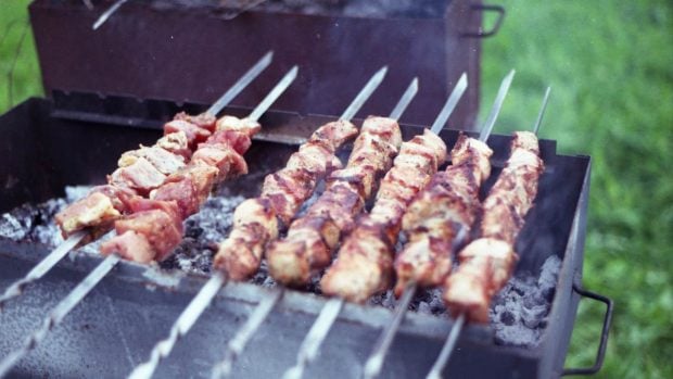 Barbacoa de carne a la rusa, shashlik