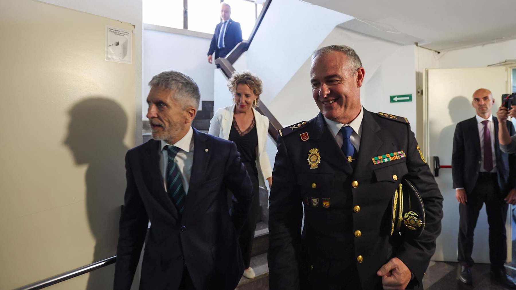 La delegada del gobierno, Aina Calvo, y el ministro del Interior, Fernando Grande-Marlaska. Tomás Moyá – Europa Press