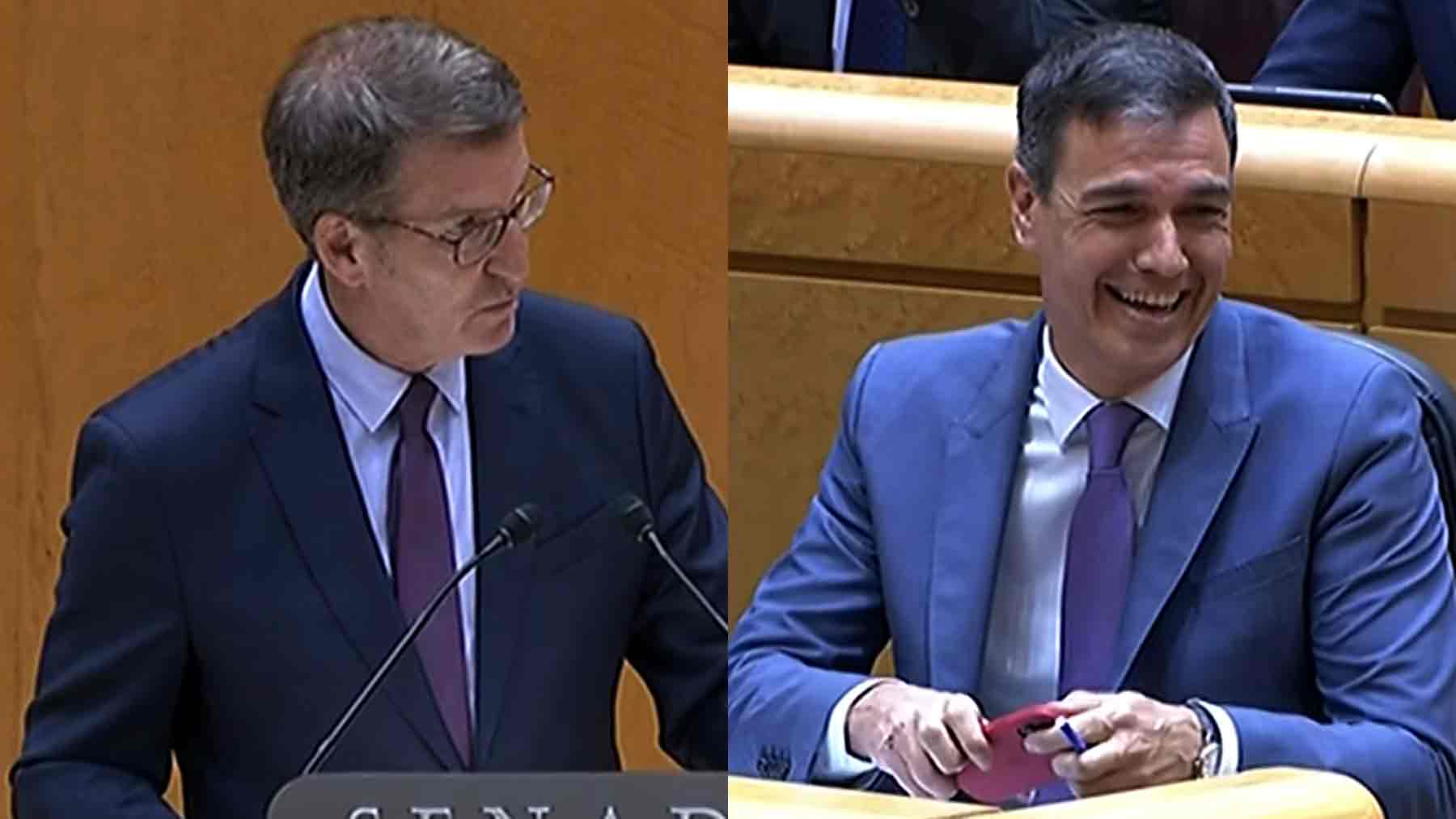 Feijóo y Sánchez en el Senado.