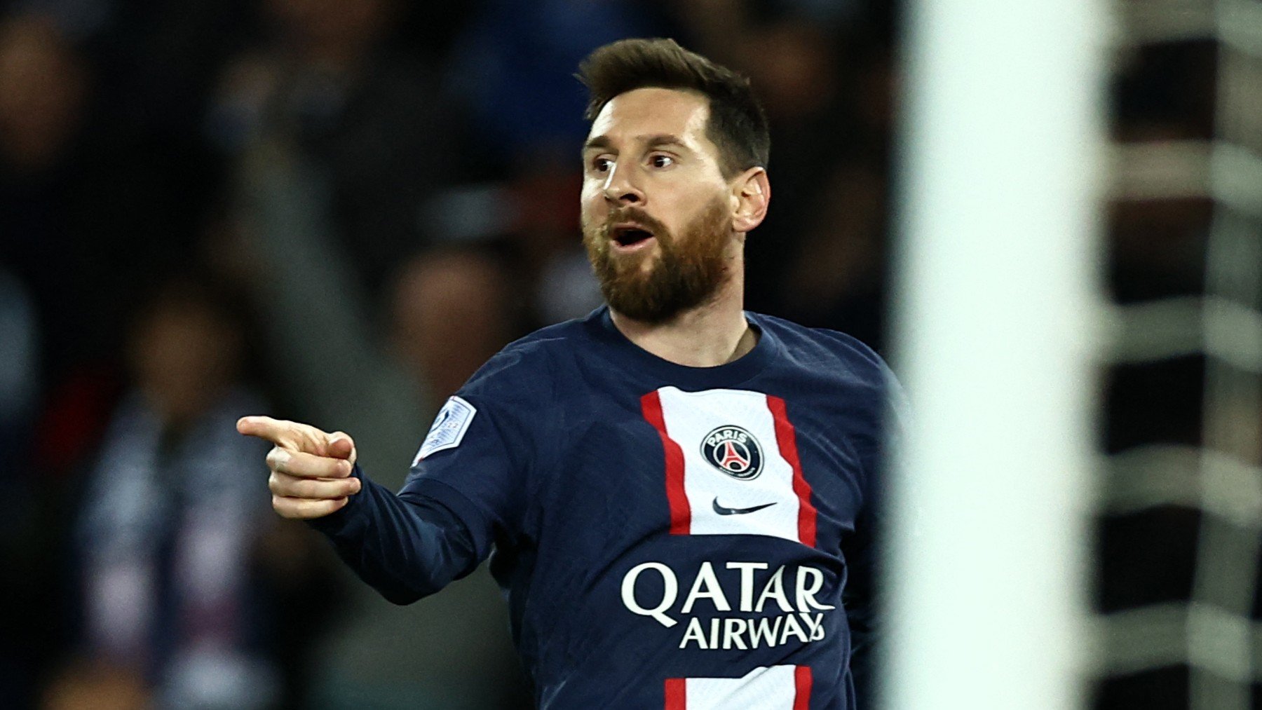 Leo Messi celebra un gol con el PSG. (AFP)