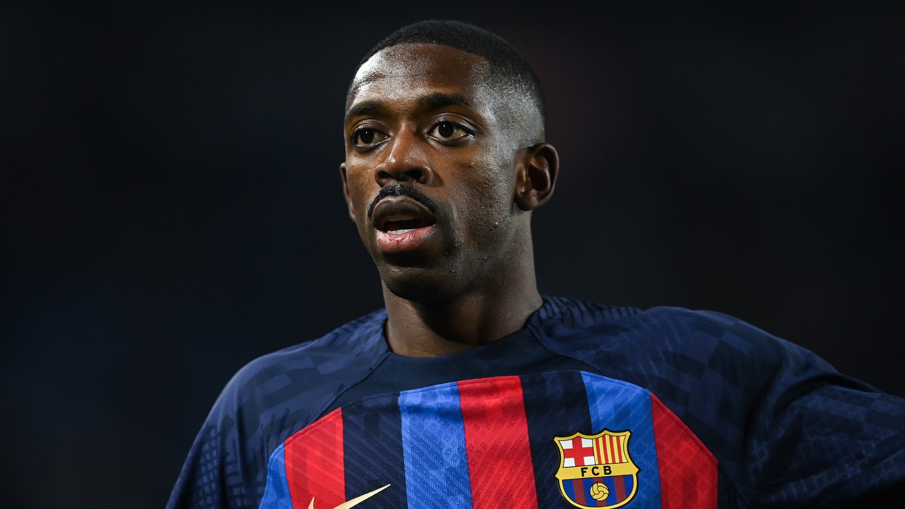 Ousmane Dembélé, en un partido del Barça. (Getty)