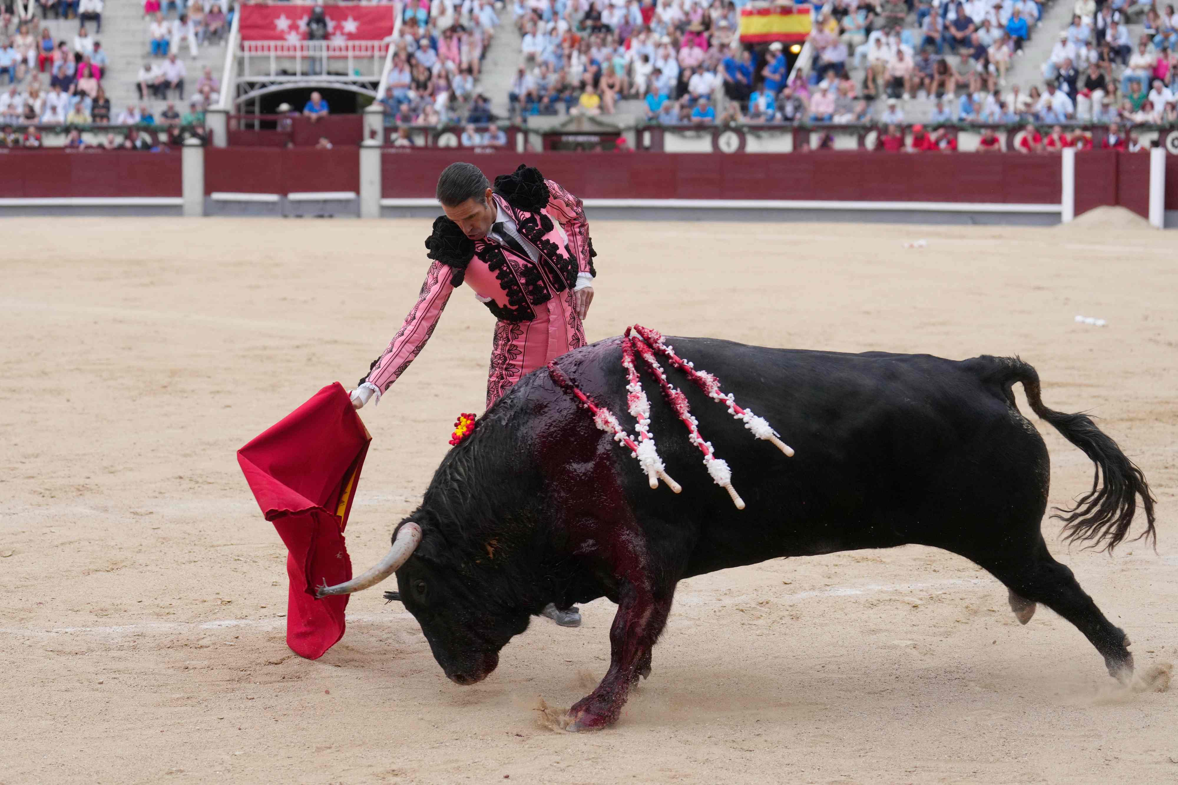 Uceda Leal durante la faena a su segundo toro (Foto: Efe – Borja Sánchez Trillo).