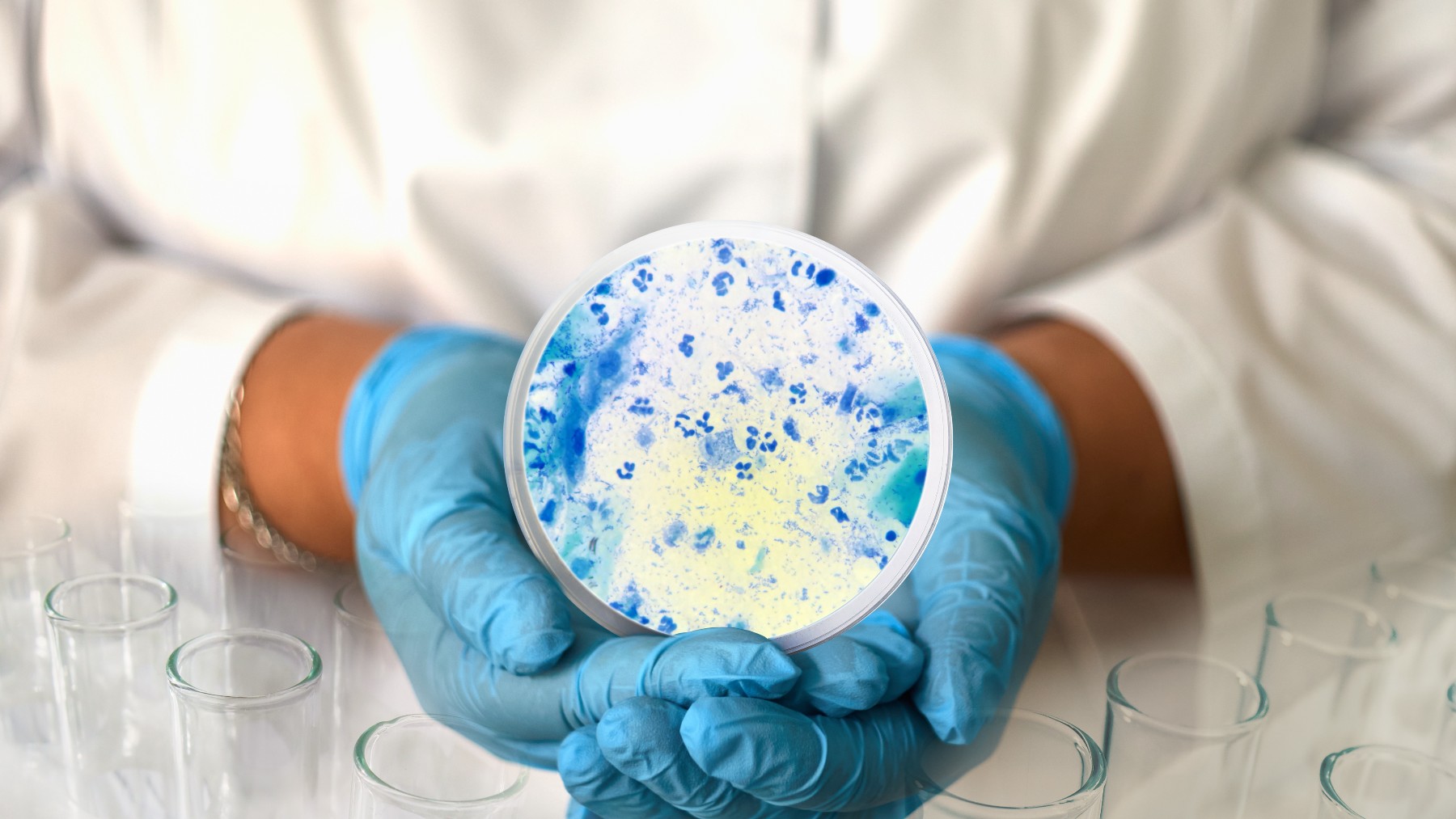 Una muestra de triquinosis en un laboratorio.