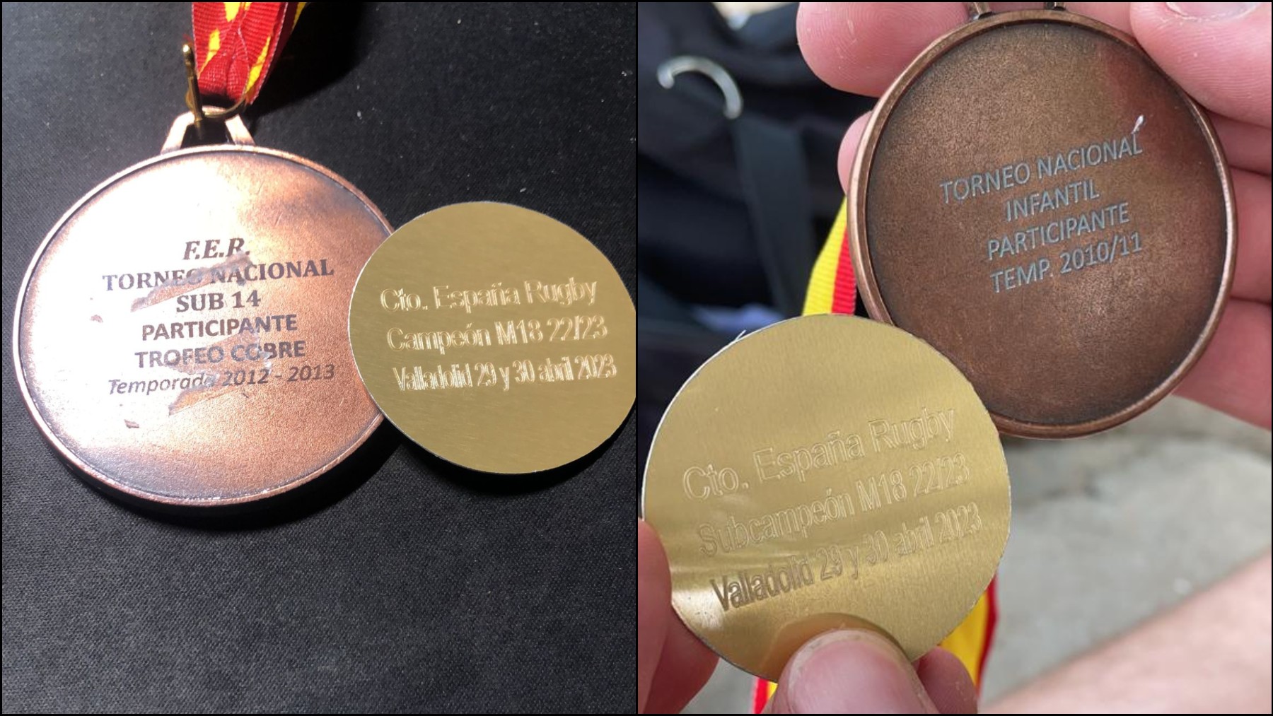 Medallas entregadas por la Federación Española de Rugby
