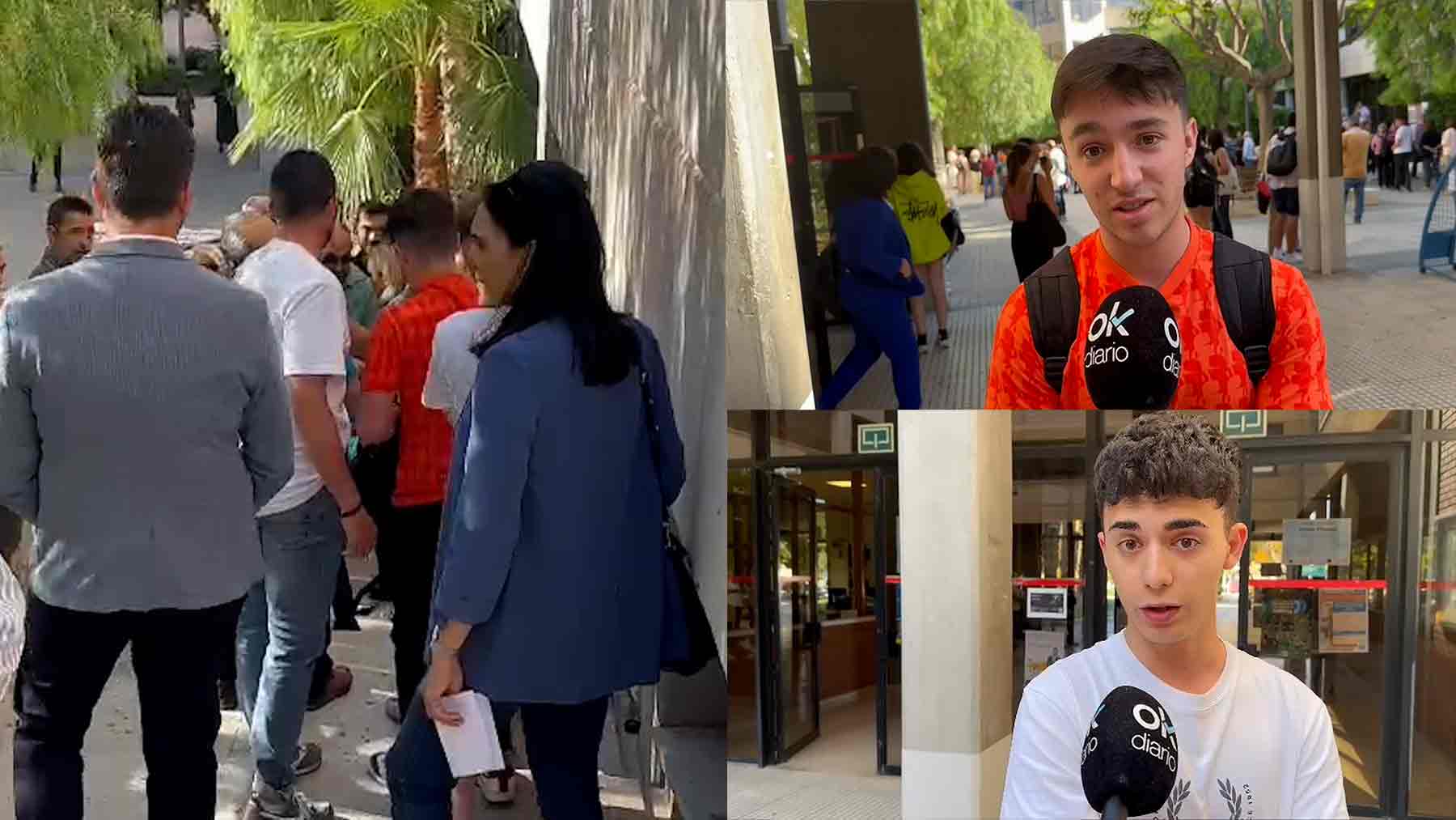 Los jóvenes a los que no se ha dejado entrar en el mitin del PSOE