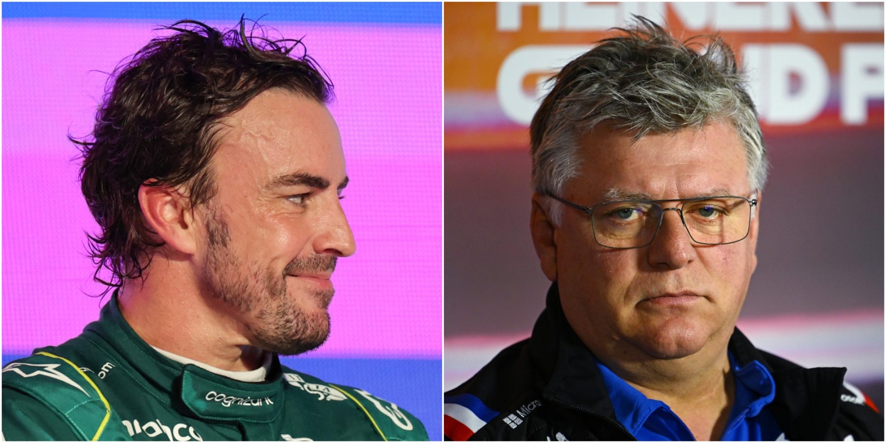 Fernando Alonso y Otmar Szafnauer. (Getty)