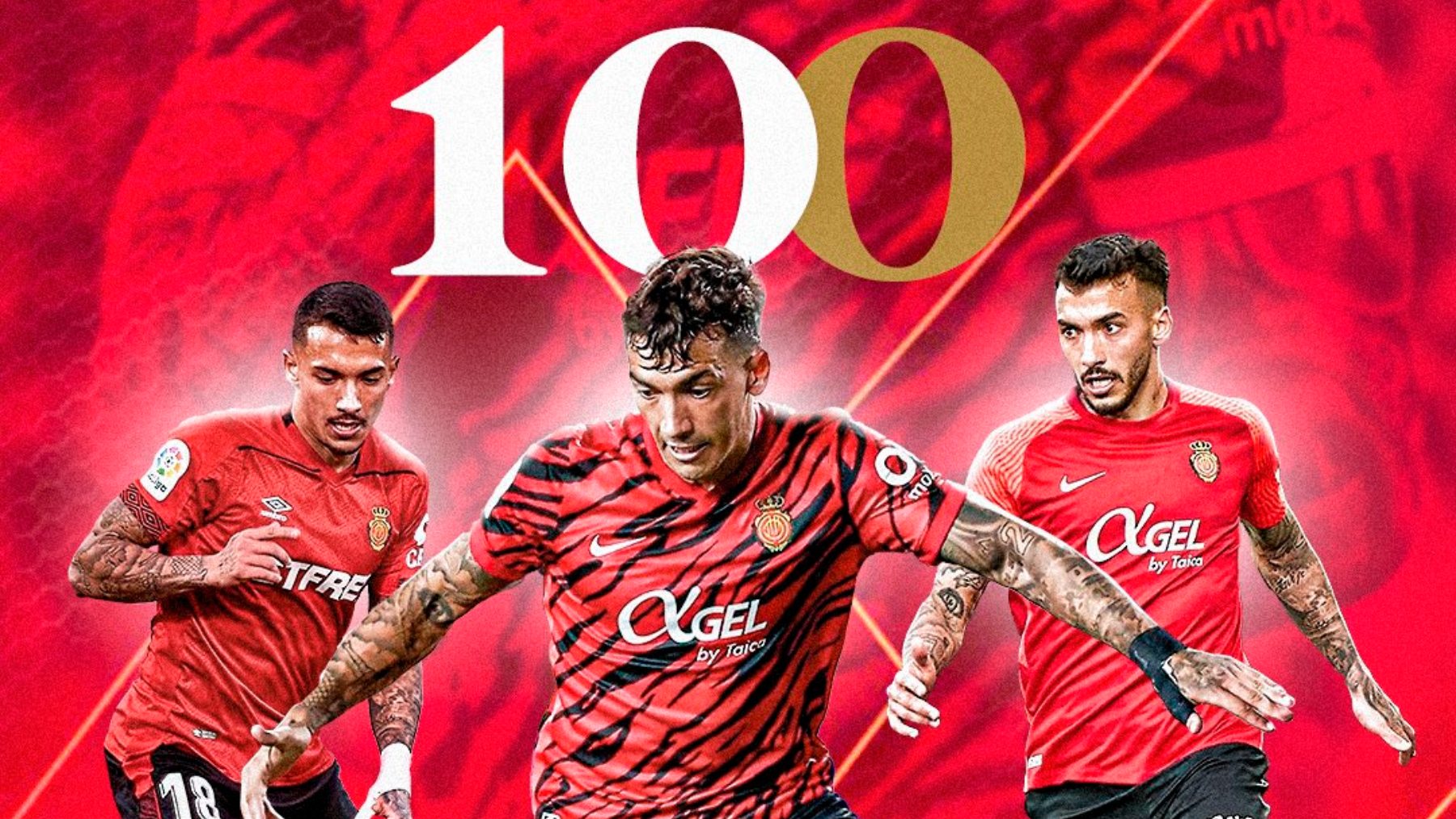 Montaje para celebrar los 100 partidos