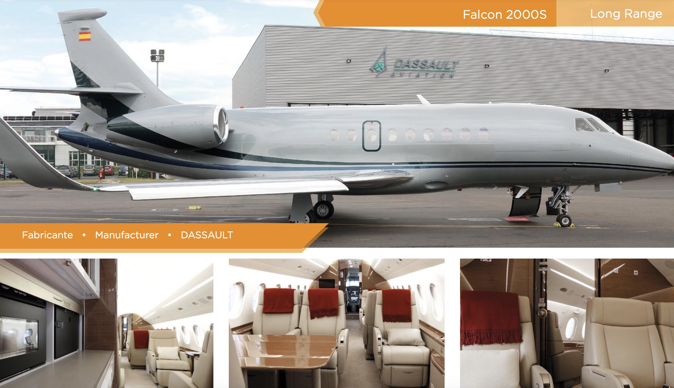 El avión usado por Sánchez en la página web de la empresa que gestiona su alquiler.