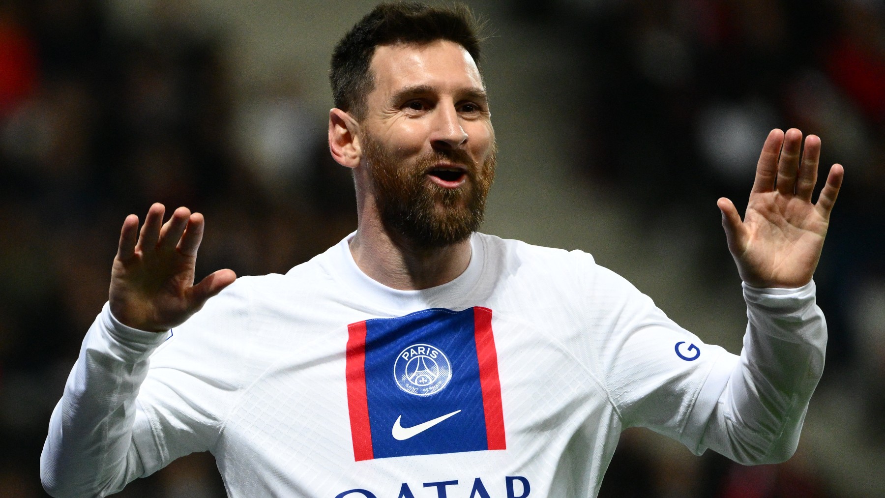 Leo Messi celebra un gol con el PSG. (AFP)
