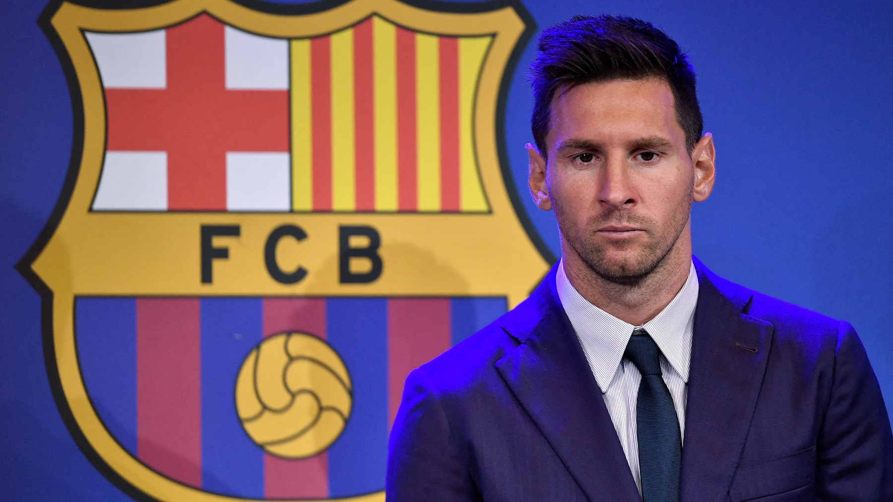 Leo Messi, el día de su despedida con el Barcelona. (AFP)