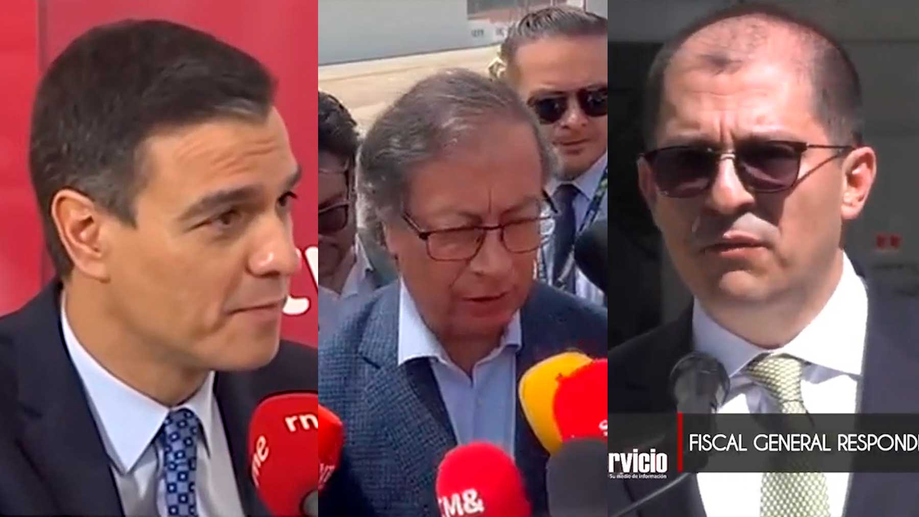 Pedro Sánchez, Gustavo Petro y el fiscal Barbosa