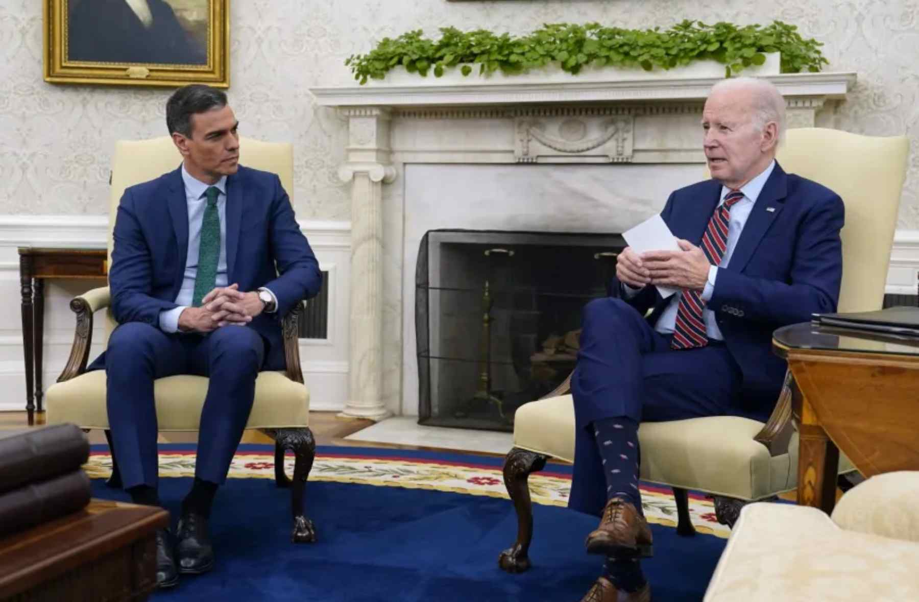 Pedro Sánchez y Joe Biden en la Casa Blanca.